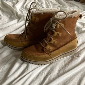 Worn Sorel boots with lots of life left and a little faux fur!